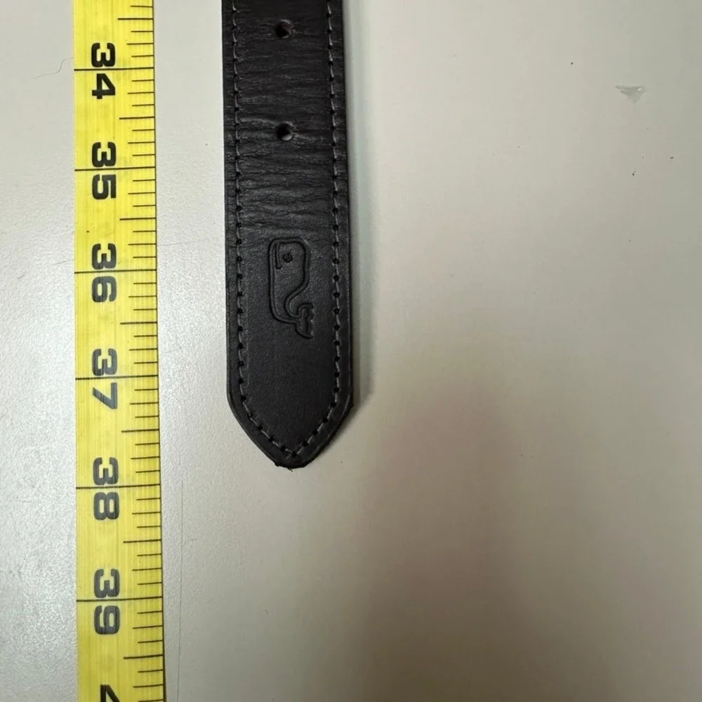 Vineyard Vines Mens 32 Canvas Club Belt Red Island Airplane Navy Leather Brass